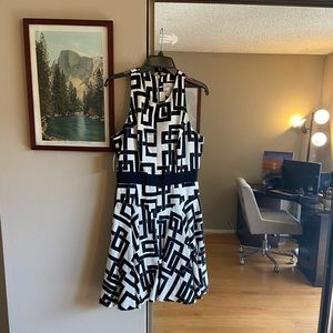 MILLY - NWT Geometric Silk & Linen Dress - 10